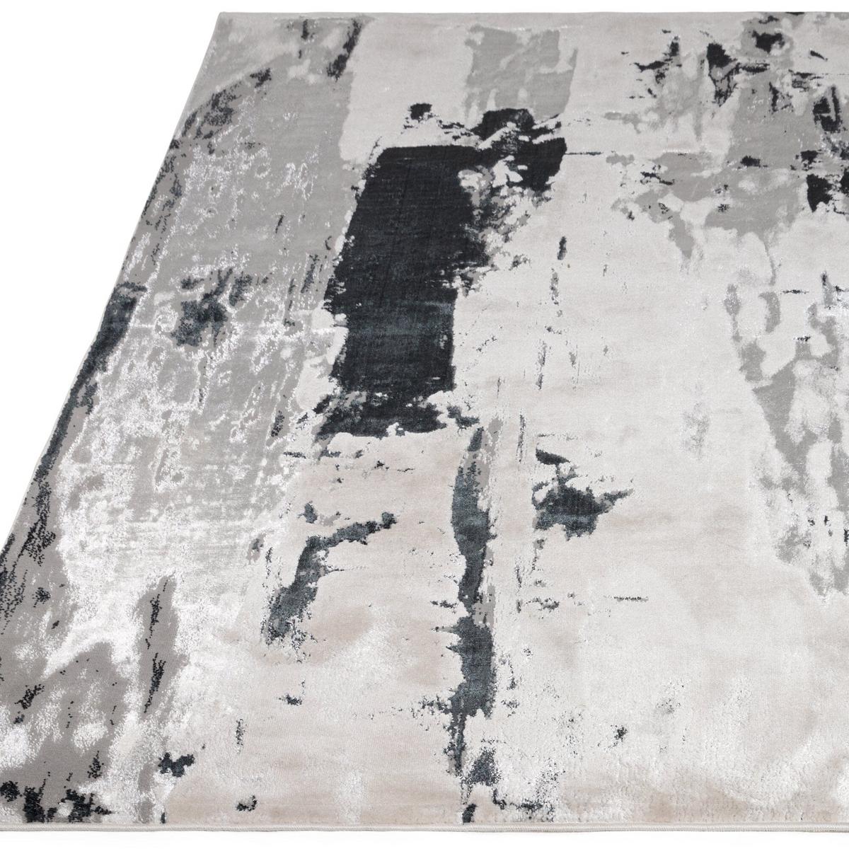 TEPPICH SARNTAL, abstrakt, aus Polyester, Silbergrau, 200 x 290 cm - Grau, Textil (290/200cm) - KADIMA DESIGN