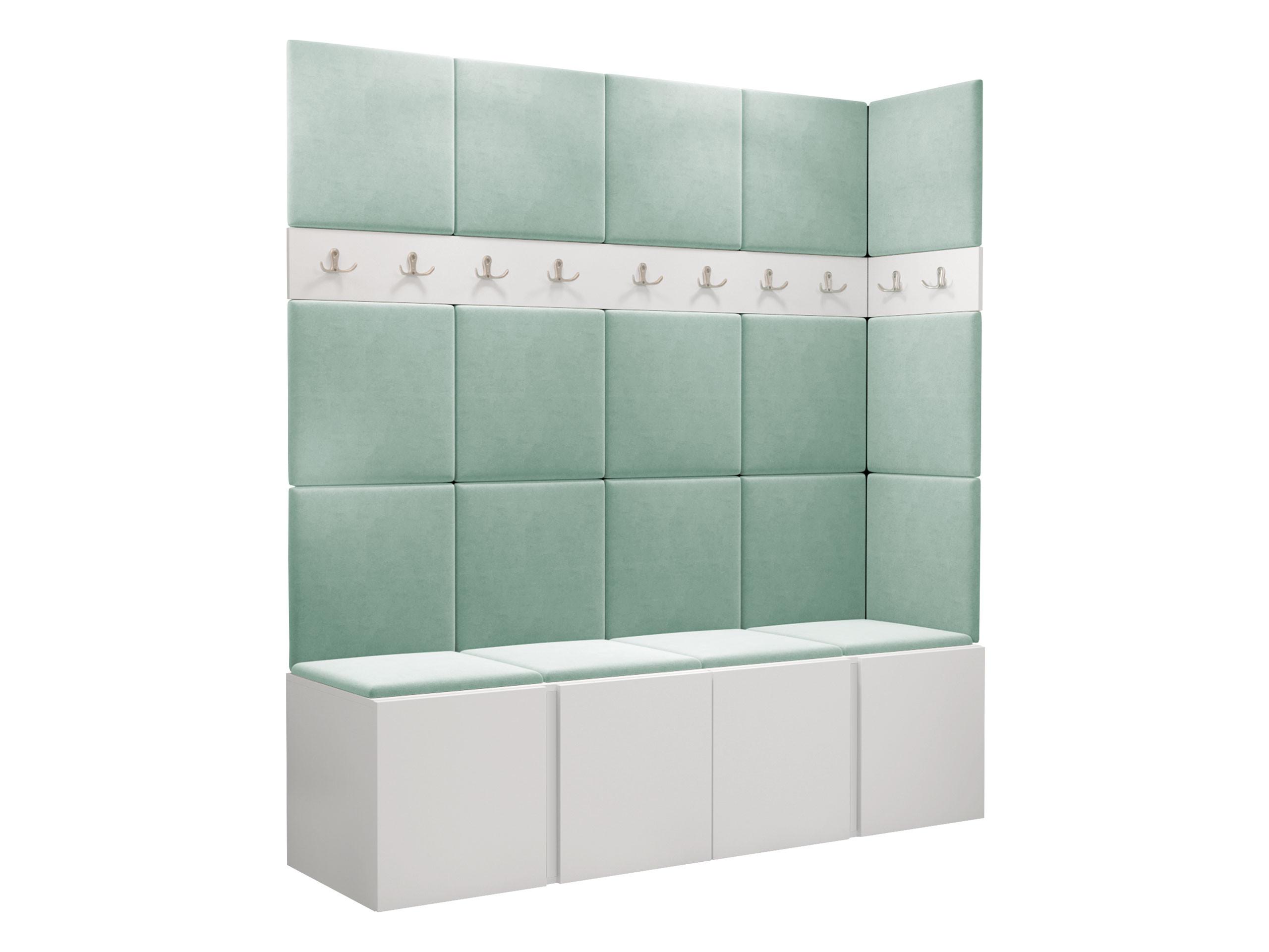 GARDEROBEN-SET Orion II - Weiß/Mintgrün, Holzwerkstoff/Kunststoff (168/186/46cm) - MIRJAN24