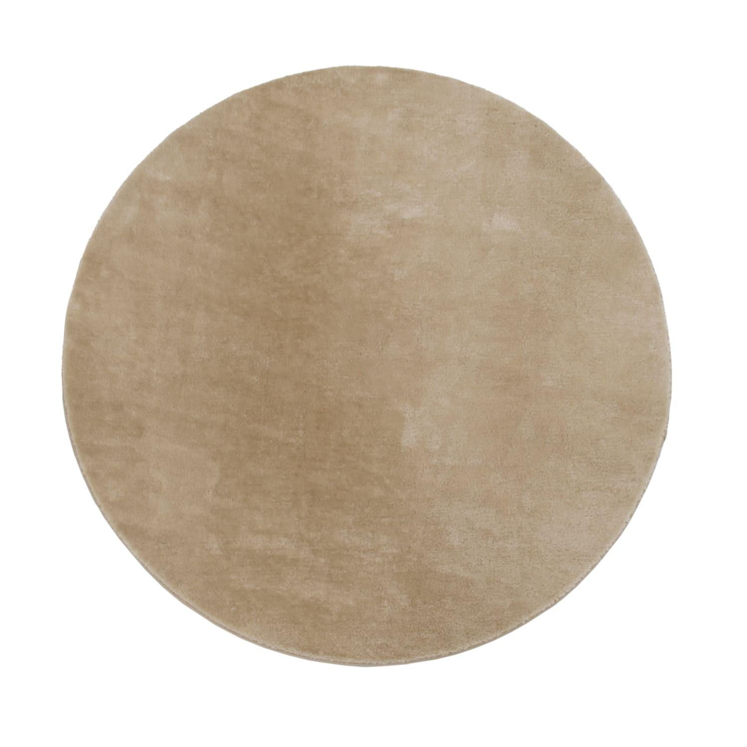KURZFLORTEPPICH, einfarbig, Natur, Ø 160 cm - Beige, Textil (160/160cm) - KADIMA DESIGN