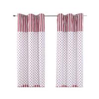ÖSENVORHANG Herzen blickdicht 2er-Set, 117/137 cm - Rot, Textil (117/137cm) - Homescapes