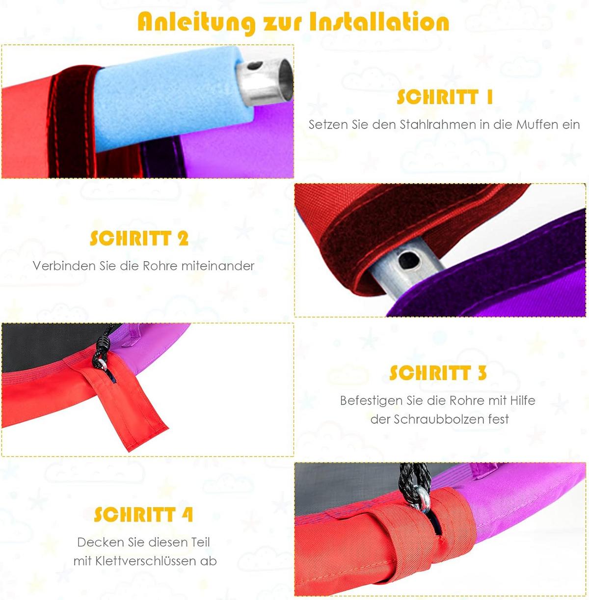 KINDERSCHAUKEL ‎Bunt - Multicolor, Textil (100/180/100cm) - COSTWAY
