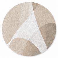 FUSSMATTE Glatte Oberflächen - Harmonisch - Wellenförmig Schmutzfangmatte 90x90 cm - Beige, Kunststoff (90/0.4cm) - MuchoWow