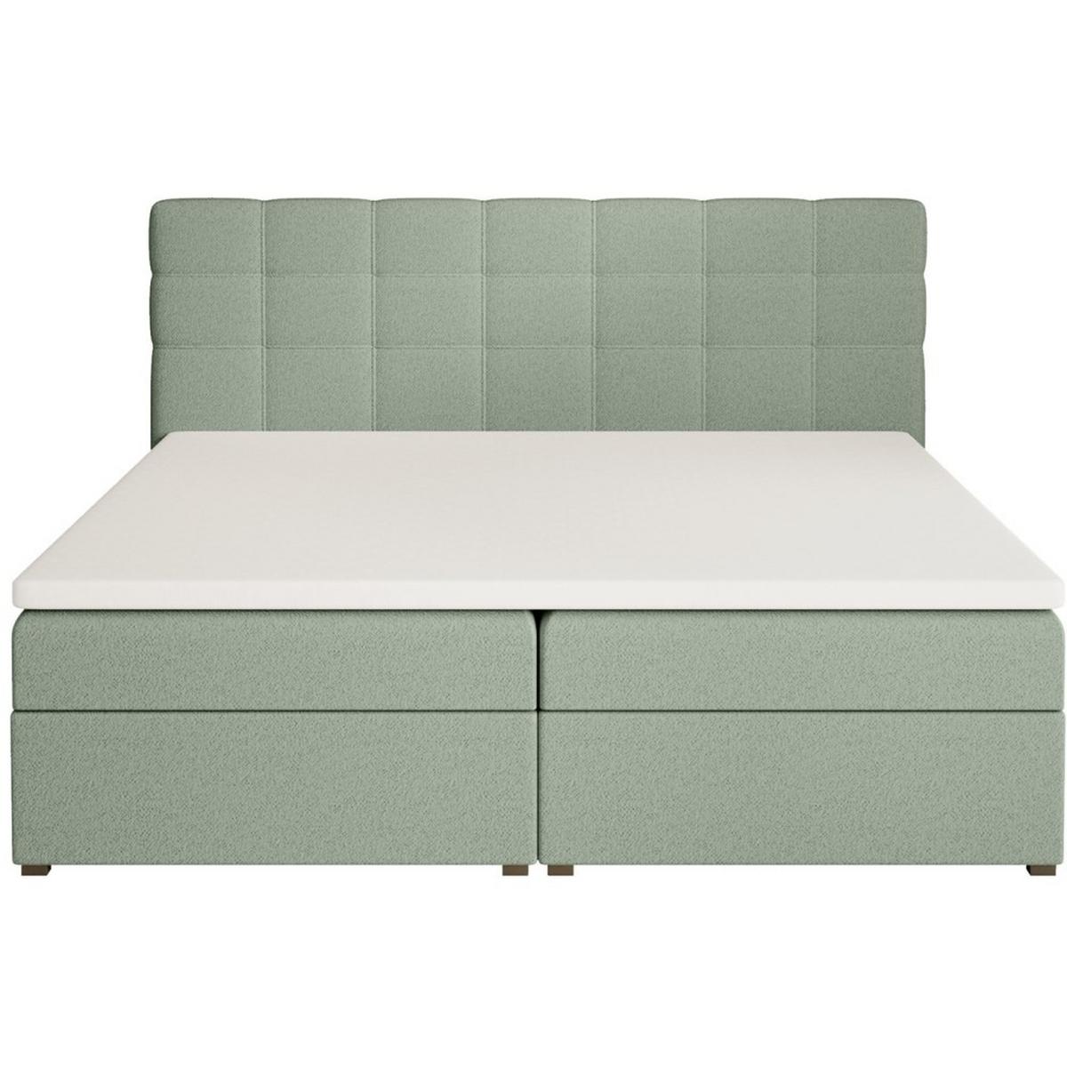 POLSTERBETT Topiq I 184/203/103 grün, Bouclé-Stoff - Grün, Holzwerkstoff (180/200cm) - Beautysofa