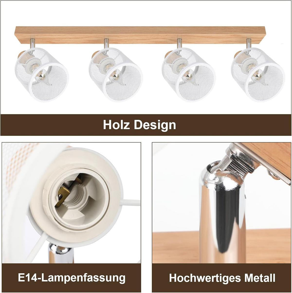 DECKENSTRAHLER Brandela 16/19/77.5 cm - Weiß, Metall (77.5/16/19cm) - ZMH