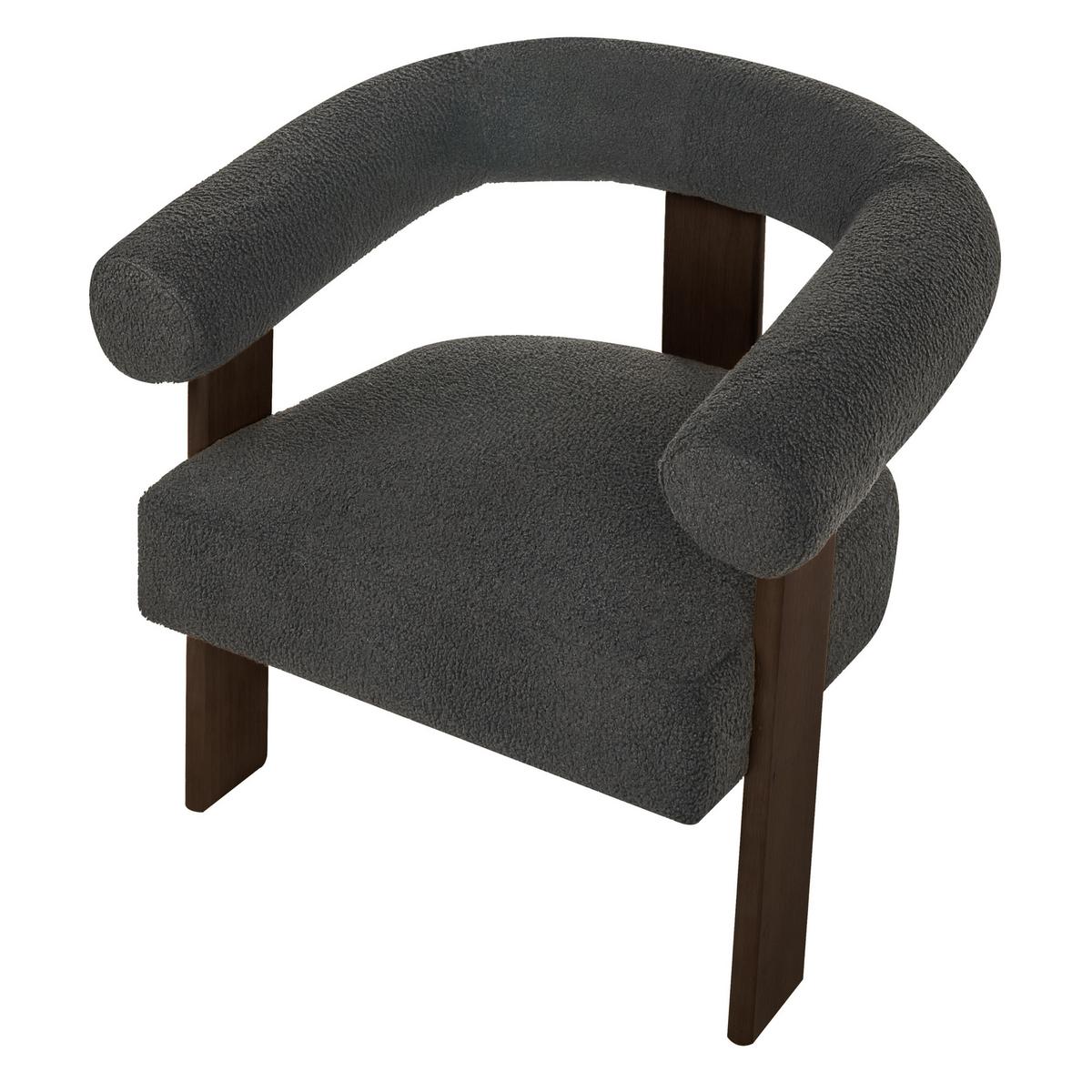 SESSEL Bouclé Schwarz/Dunkelbraun Ilbro - Schwarz, Textil (77/76/68cm) - Beliani