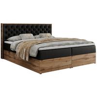 BOXBETT ALBERO 3 - 160/200 Schwarz Kunstleder - H3 - Schwarz, Holz/Textil (160/200cm) - MKS