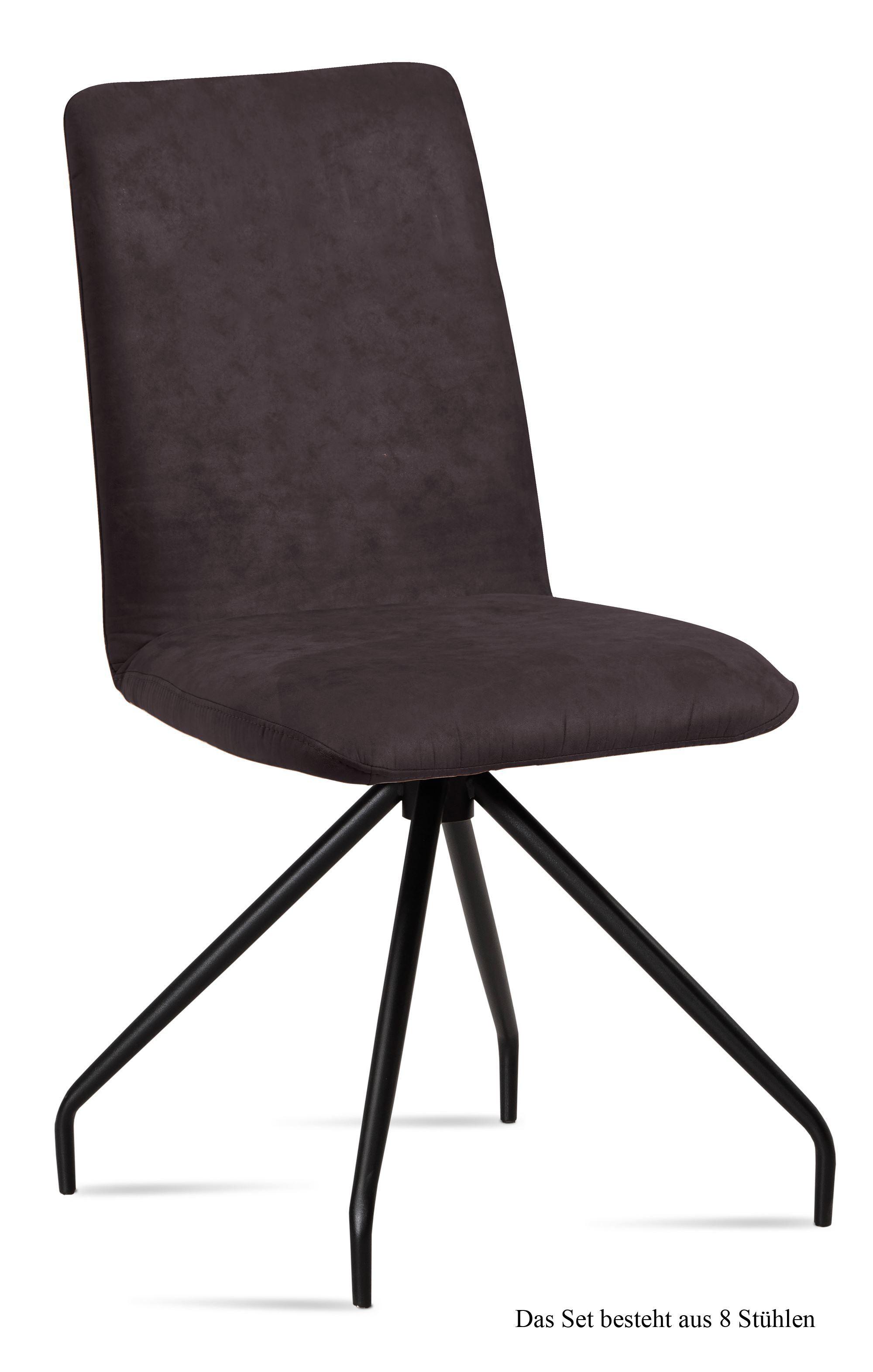 ESSZIMMERSTUHL (8er-Set) Desiri 47x92x60 Schwarz/Espresso - Dunkelbraun/Schwarz, Kunststoff (60/92/47cm) - 58aufmkessel