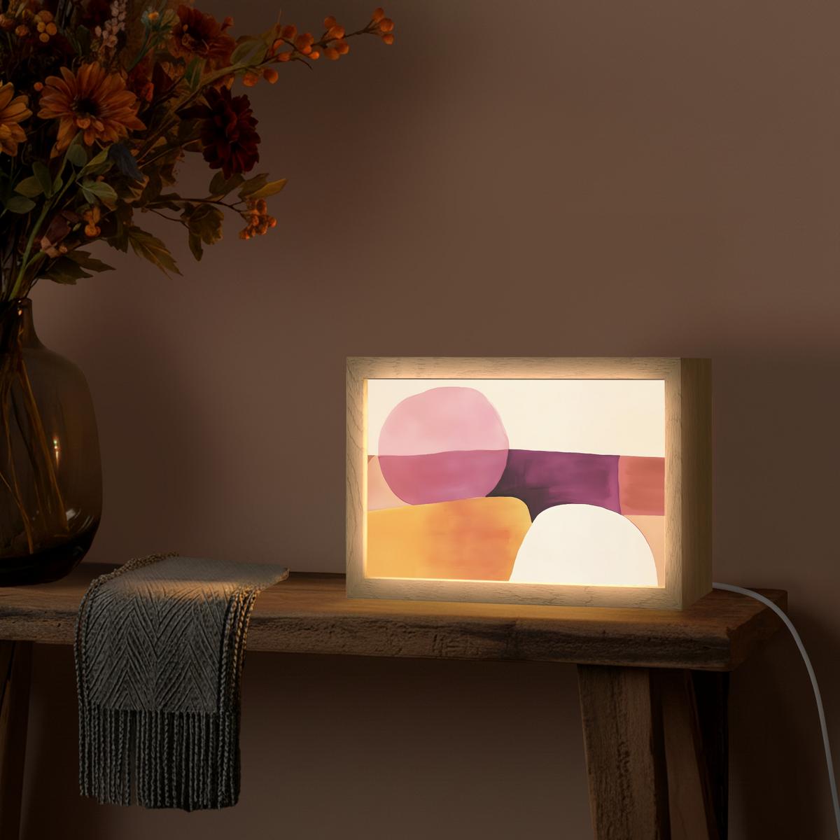 WANDLEUCHTE Formen - Abstrakt - Farbenfroh 30x20 cm - Rosa, Holzwerkstoff (30/20/8cm) - OnlyWow