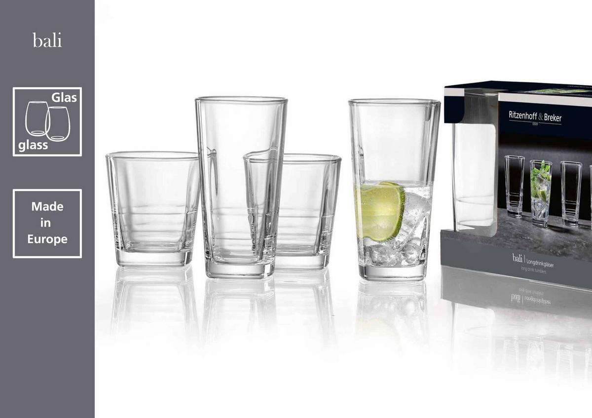 LONGDRINKGLÄSER Bali transparent 370 ml 6er Set - Transparent, Glas (0.37L) - Ritzenhoff Breker
