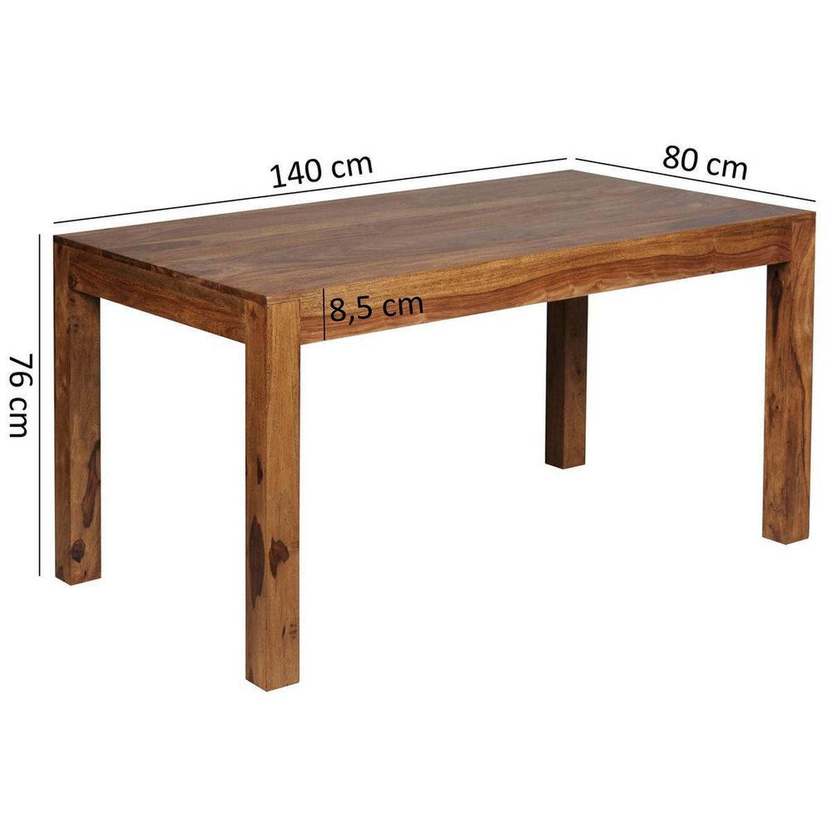 ESSTISCH Massivholz Akazie Rechteckig Handgefertigt NAKO, Braun 140x80x76 cm - Dunkelbraun/Braun, Holz (80/140/76cm) - KADIMA DESIGN