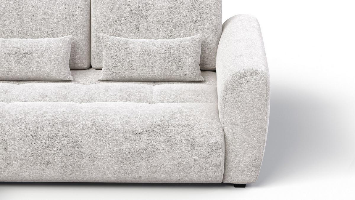 ECKSOFA SORENO 4-Sitzer, ecru - Ecru/Schwarz, Holz/Textil (293/171cm) - Wozimo