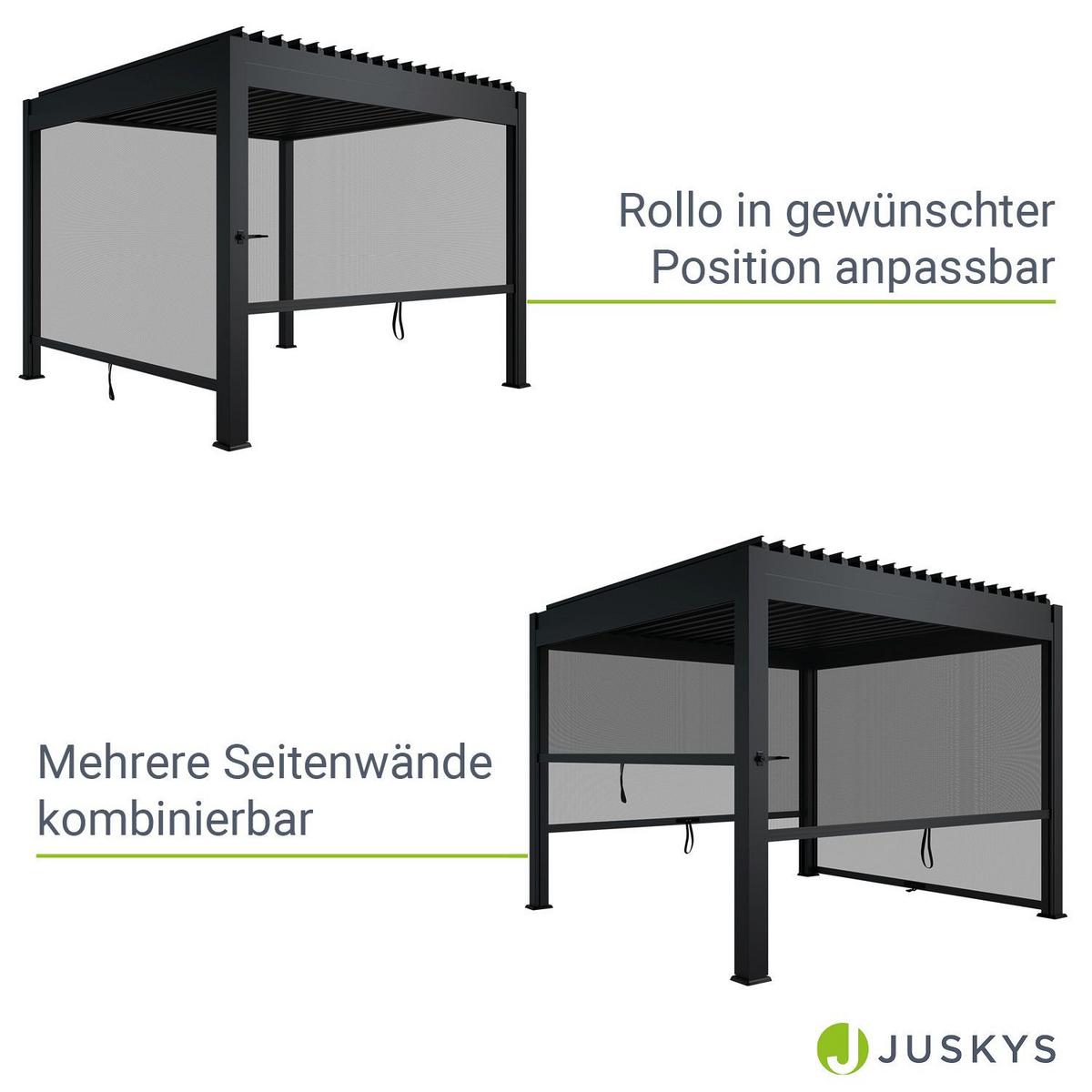 SEITENWAND für Lamellendach Tahiti 3 x 2,4 m anthrazit - Anthrazit, Metall (300/240/700cm) - Juskys