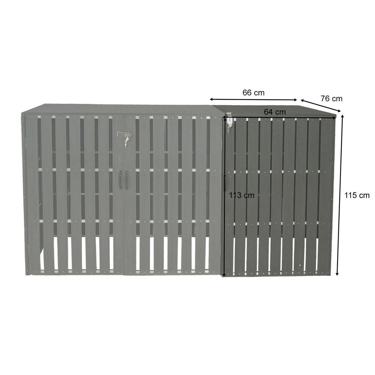 MÜLLTONNENBOX ERWEITERUNG Anthrazit - Anthrazit, Metall (66/115/76cm) - MCW