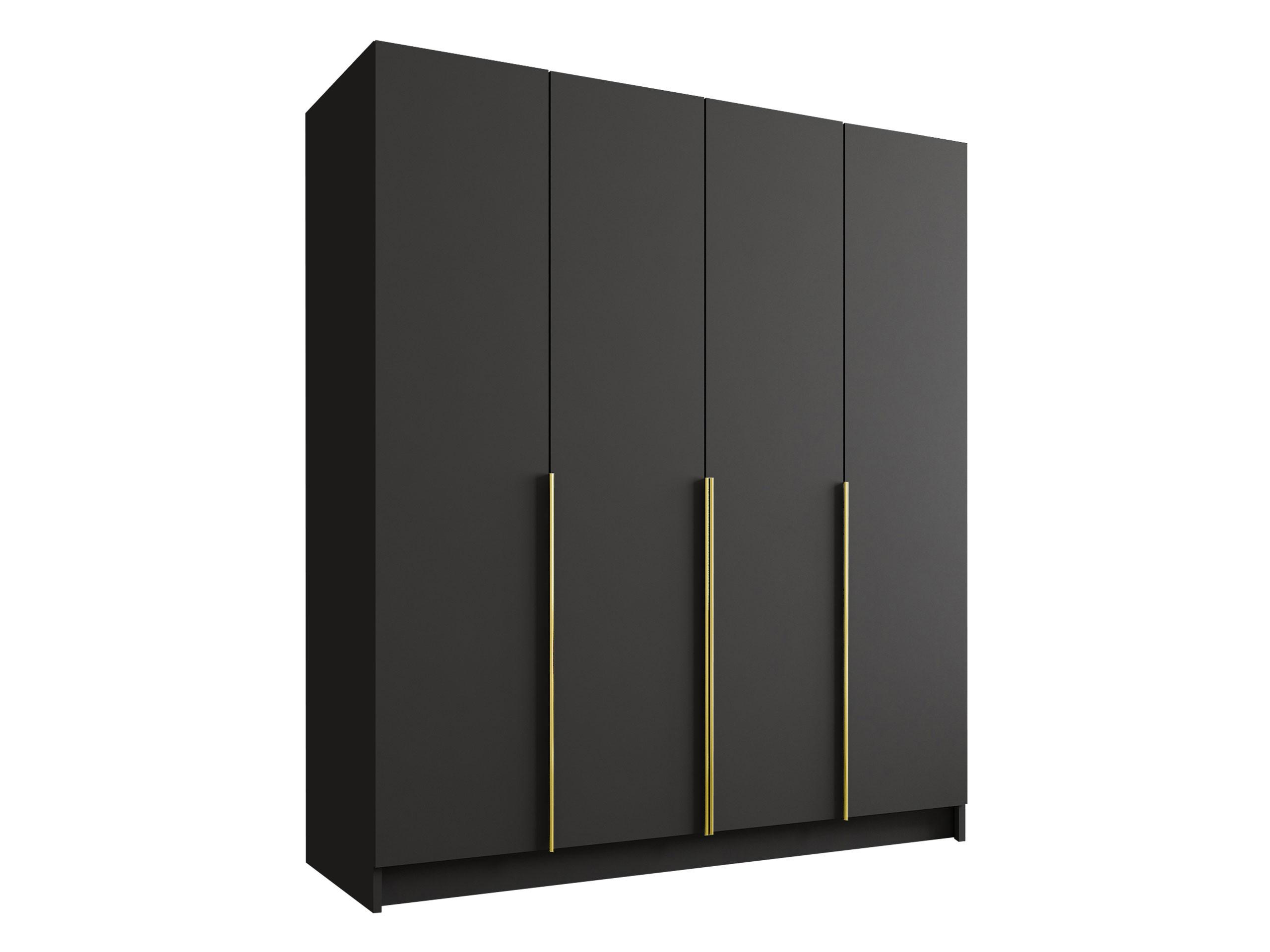 KLEIDERSCHRANK Santi I - Goldfarben/Schwarz, Holzwerkstoff/Metall (200/215/58cm) - MIRJAN24