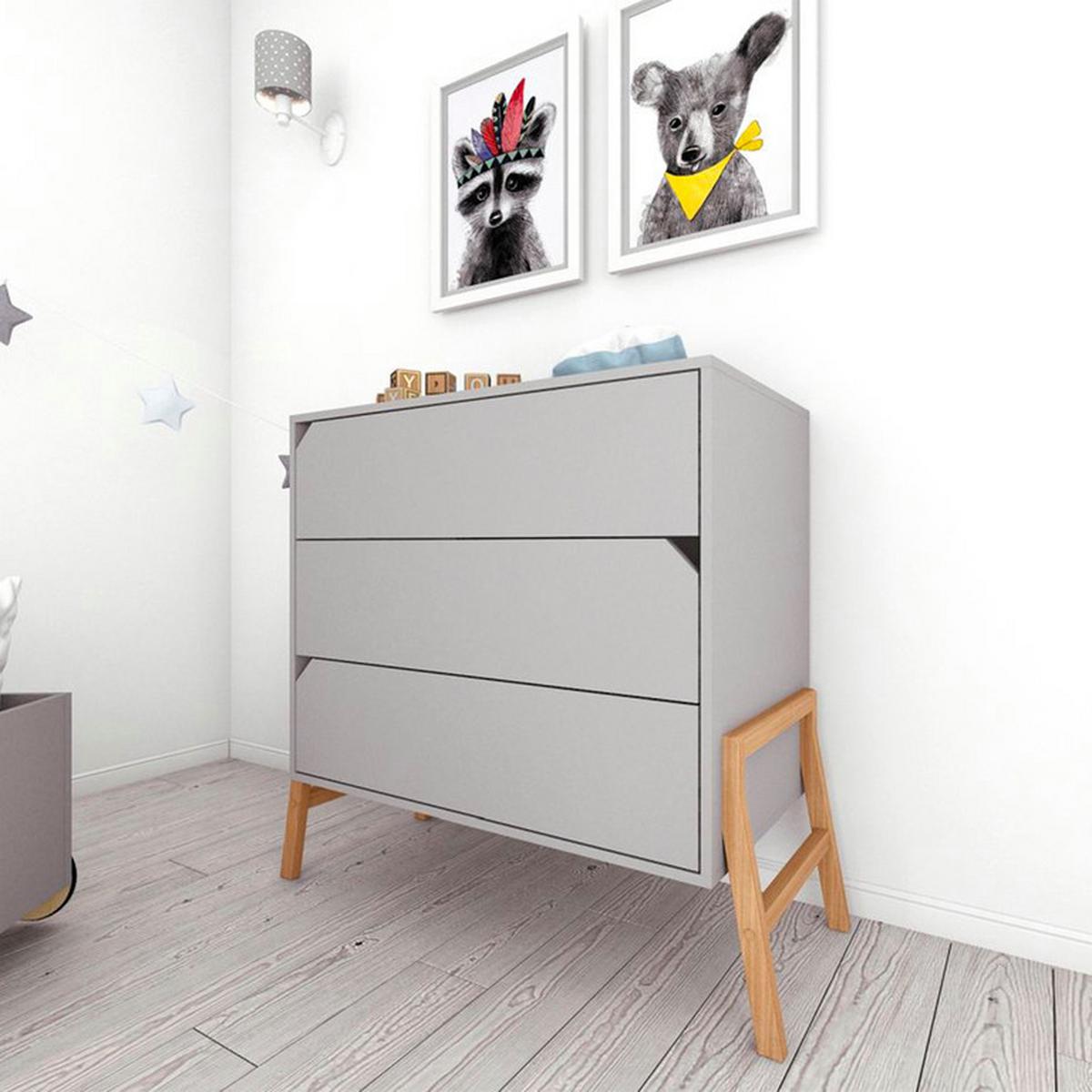 KOMMODE Grau - Grau, Holzwerkstoff (107/91/50cm) - Petits-meubles