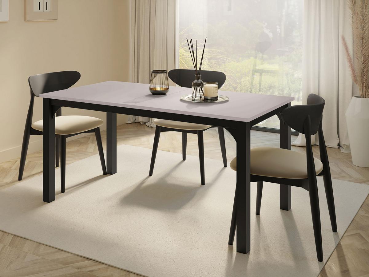 ESSTISCH Focus 160 - Kaschmir/Schwarz, Holzwerkstoff/Metall (90/160/76cm) - MIRJAN24