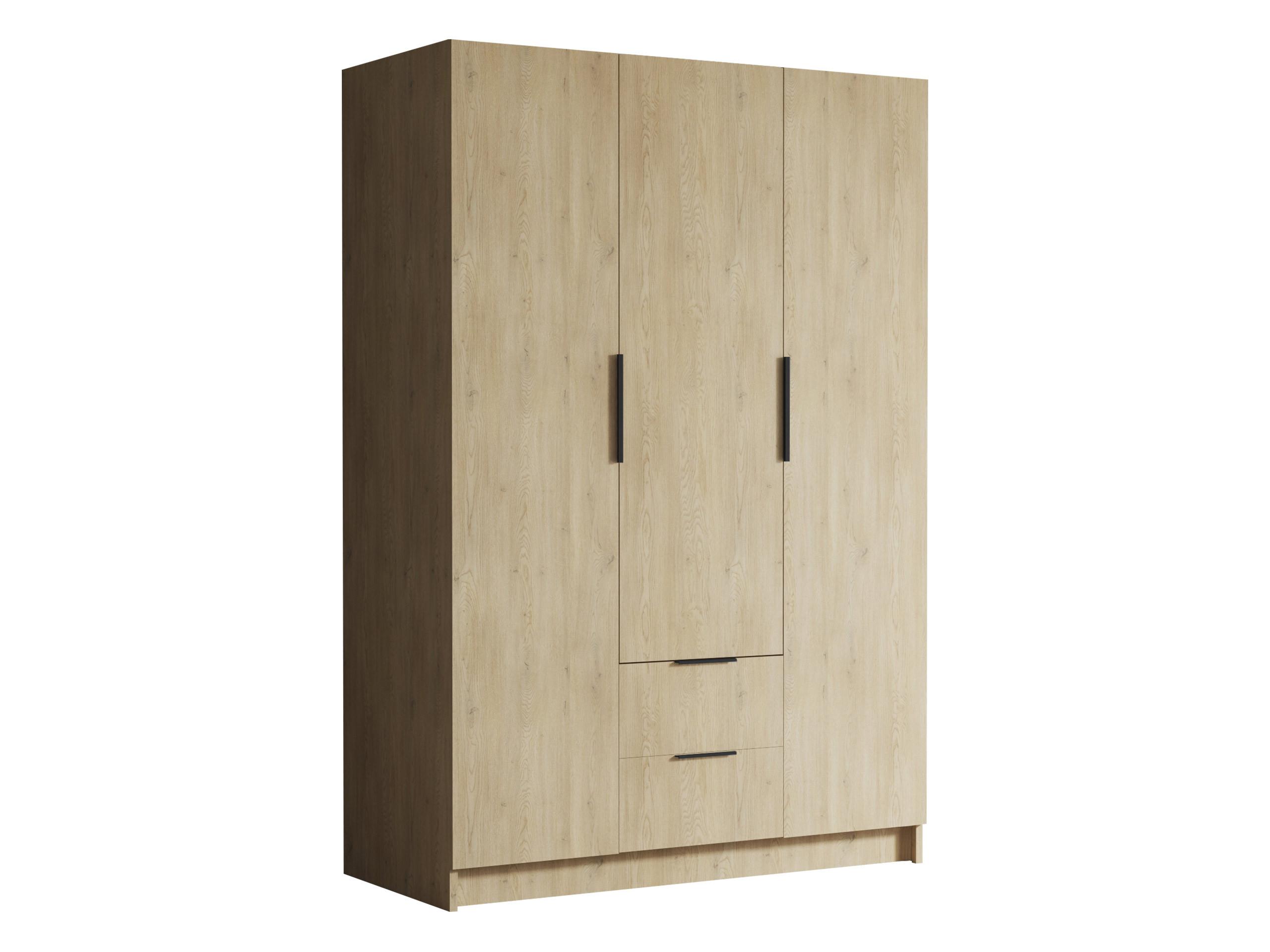 KLEIDERSCHRANK Calwi I - Eichefarben/Schwarz, Holzwerkstoff/Kunststoff (150/216/60cm) - MIRJAN24