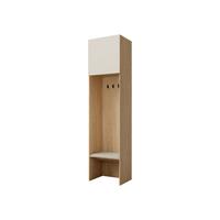 GARDEROBE MIT SITZBANK Soreno 58 L-R - Eichefarben/Beige, Holzwerkstoff/Kunststoff (58/237/47cm) - MIRJAN24