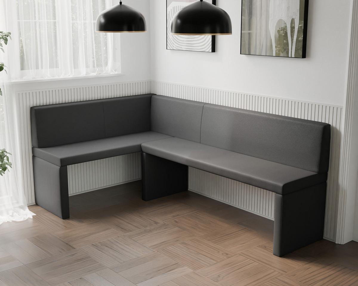 ECKBANK links OWEN Kunstleder, 142/196 cm Anthrazit - Anthrazit, Holz/Kunststoff (142/196cm) - Idohome