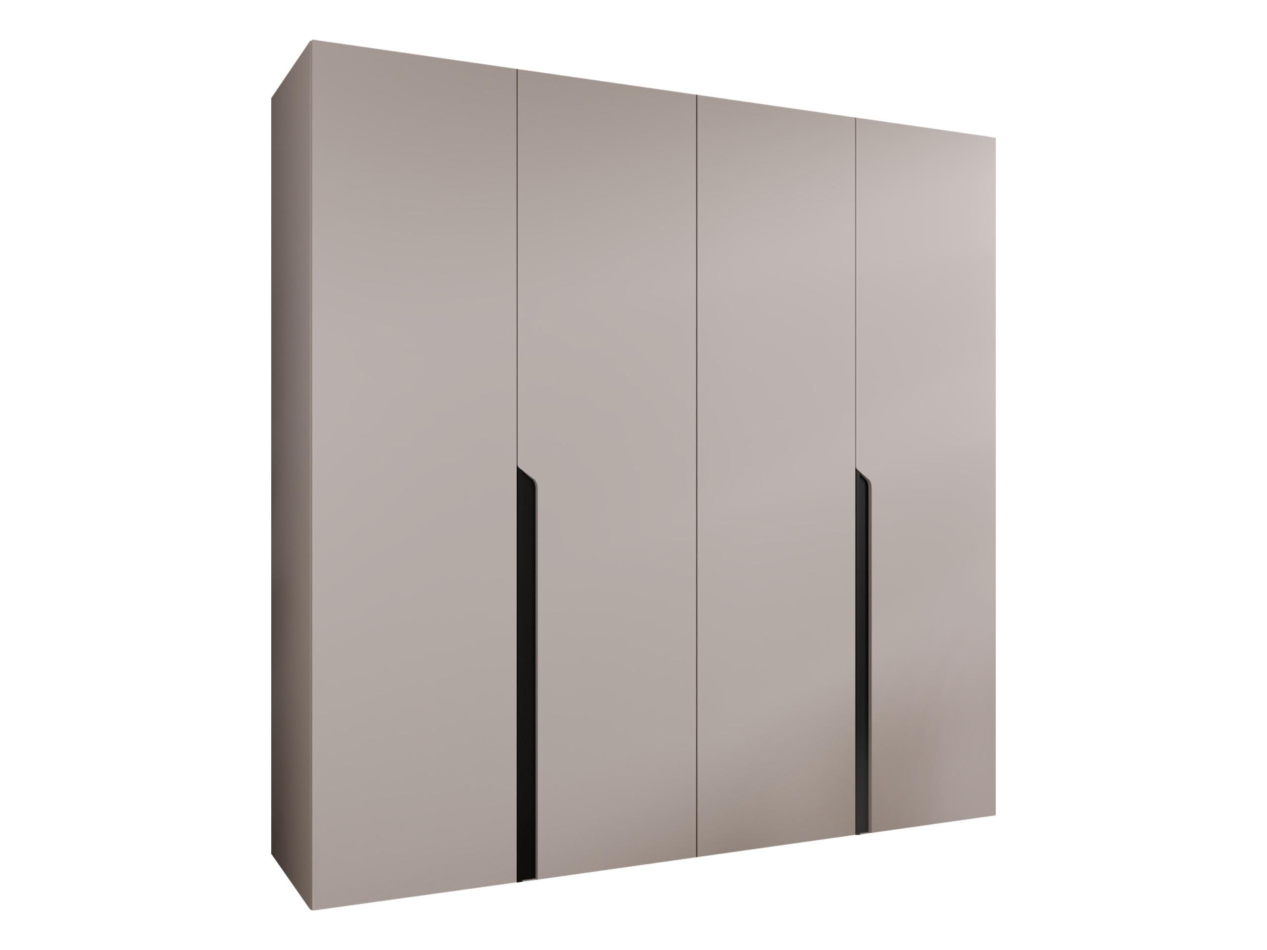 DREHTÜRENSCHRANK Mila I 200 - Kaschmir/Schwarz, Holzwerkstoff/Kunststoff (200/202/52cm) - MIRJAN24