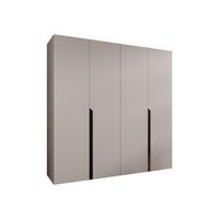 DREHTÜRENSCHRANK Mila I 200 - Kaschmir/Schwarz, Holzwerkstoff/Kunststoff (200/202/52cm) - MIRJAN24