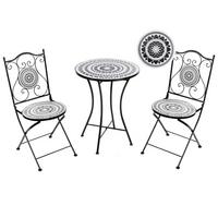 BISTRO-SET Schwarz Comiso - Schwarz/Weiß, Metall - Beliani
