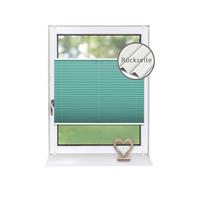 PLISSEE Thermo Basic 85 x 210cm Klemmfix ohne Bohren - Türkis, Textil (85/210/210cm) - Deco-Raum