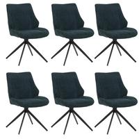 ESSZIMMERSTUHL Schwarz, Petrol 6er-Set - Petrol/Schwarz, Textil (55/88/62cm) - MCW