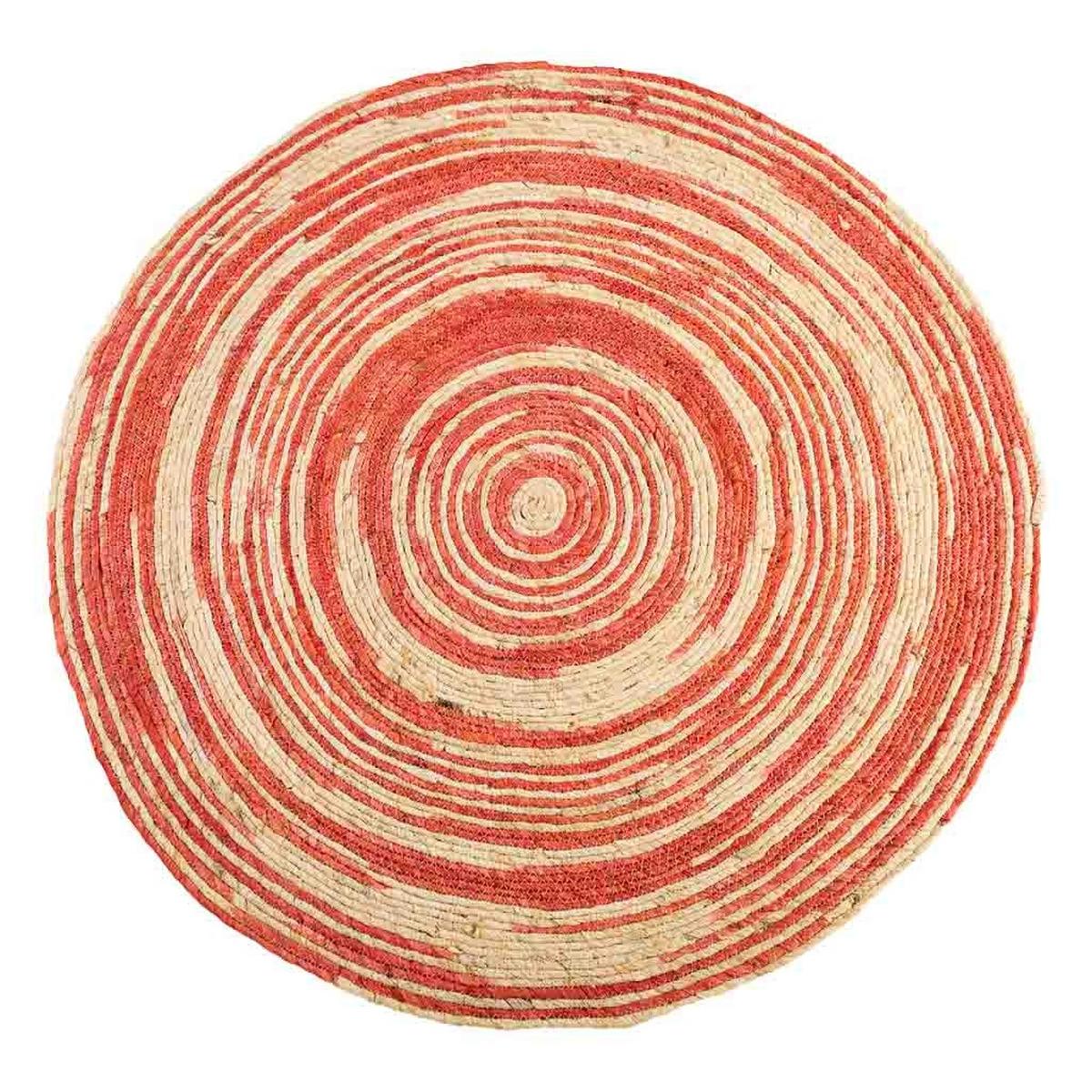 JUTETEPPICH rund, braun, D120x1 cm - Rot/Naturfarben, Naturmaterialien (120/120cm) - Wanderlust