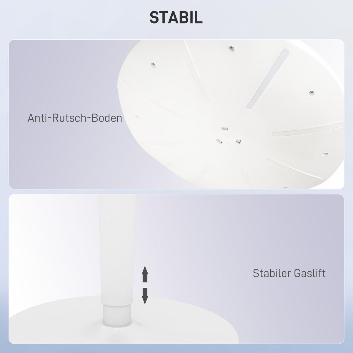 SITZHOCKER, ergonomischer, Mesh, Grau - Grau, Kunststoff (35.5/71.5/42.5cm) - HOMCOM
