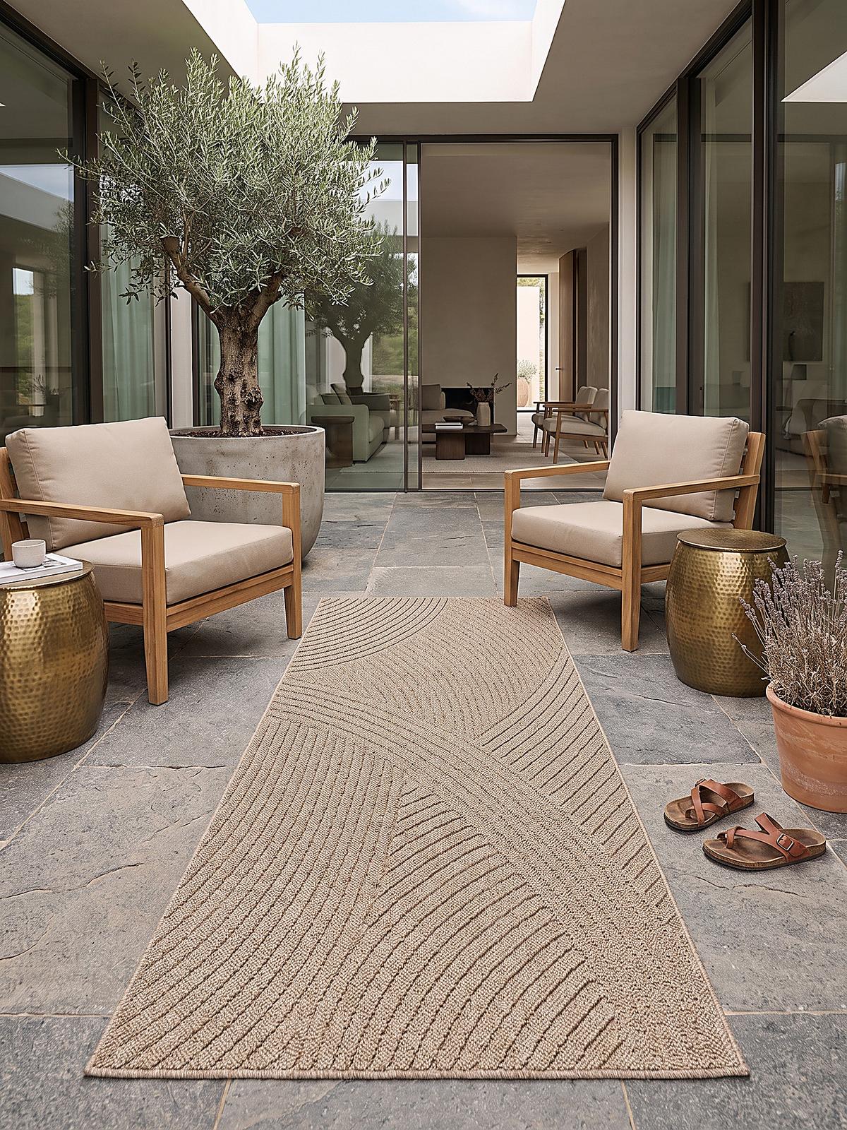 TEPPICHLÄUFER Geometrisch TOCE Polypropylen Natur 80 x 150 cm - Beige, Textil (80/150cm) - KADIMA DESIGN
