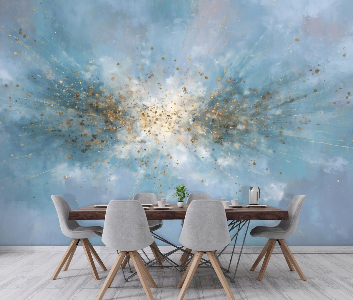 FOTOTAPETE Abstrakt Modern Blau 400x280 cm - Multicolor, Papier (400/280cm) - Wallarena