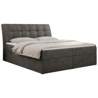 BOXBETT DIEGOS 180/200 Dunkelgrau Velvet - H4 - Dunkelgrau, Holz/Textil (180/200cm) - MKS