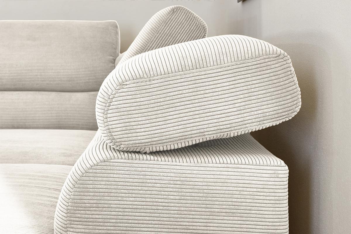 ECKSOFA DELIA Weiß Cord - Schwarz/Weiß, Textil/Metall (276/219cm) - KAWOLA