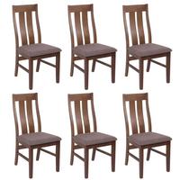 ESSZIMMERSTUHL Dunkelbraun, Taupe 6er-Set - Taupe/Dunkelbraun, Holz (46/100/45cm) - MCW