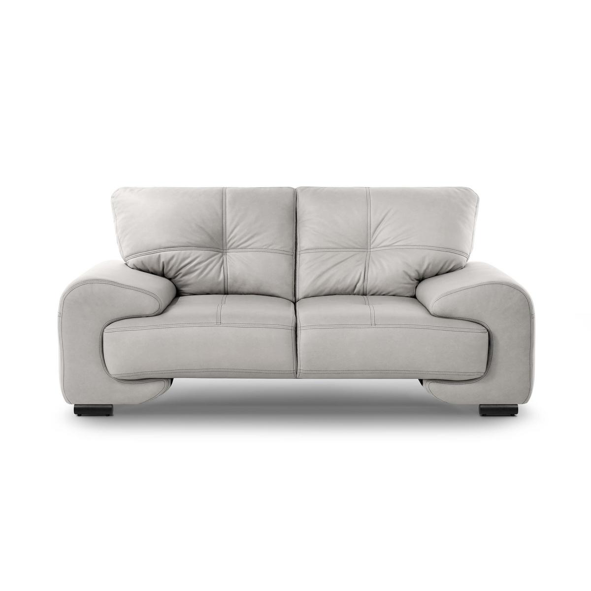 2-SITZER SOFA Omega aus Kunstleder, Hellgrau - Hellgrau/Schwarz, Leder (185/88/98cm) - Beautysofa