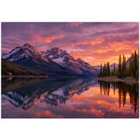 FOTOTAPETE Wald Landschaft Lila 300x210 cm - Multicolor, Papier (300/210cm) - Wallarena