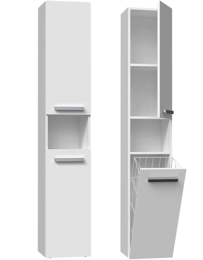 BADEZIMMERSCHRANK Weiß 31/174/30 - Weiß, Holzwerkstoff (31/174/30cm) - RAUMHIRSCH FURNITURE