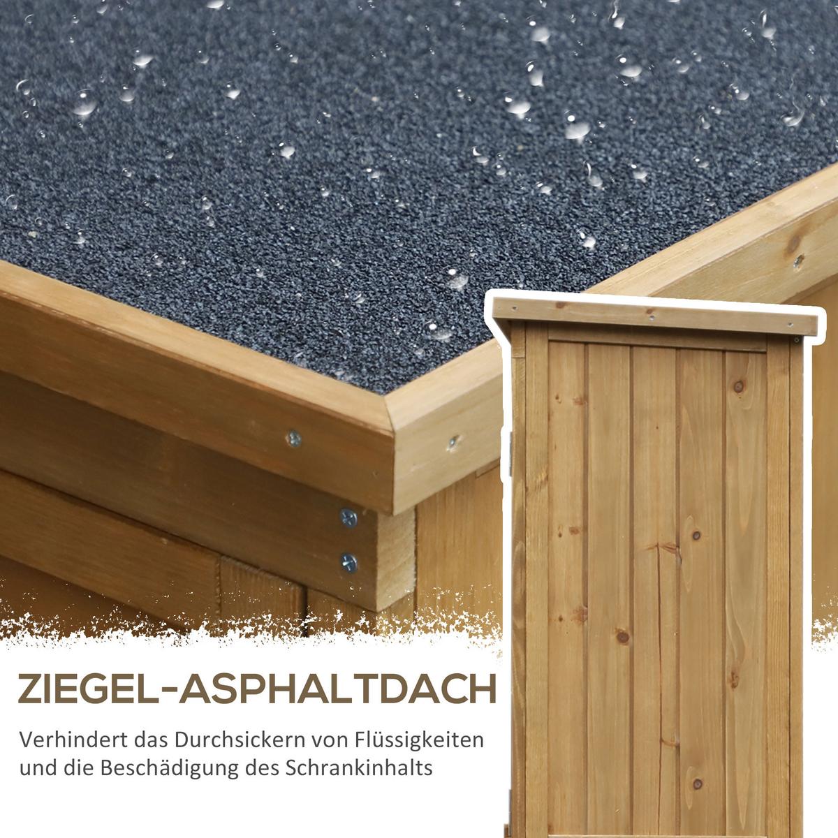 GARTENSCHRANK Geräteschuppen Werkzeugschrank Gartenhaus, Tannenholz, Natur - Fichtefarben, Holz (465/160/87cm) - Outsunny