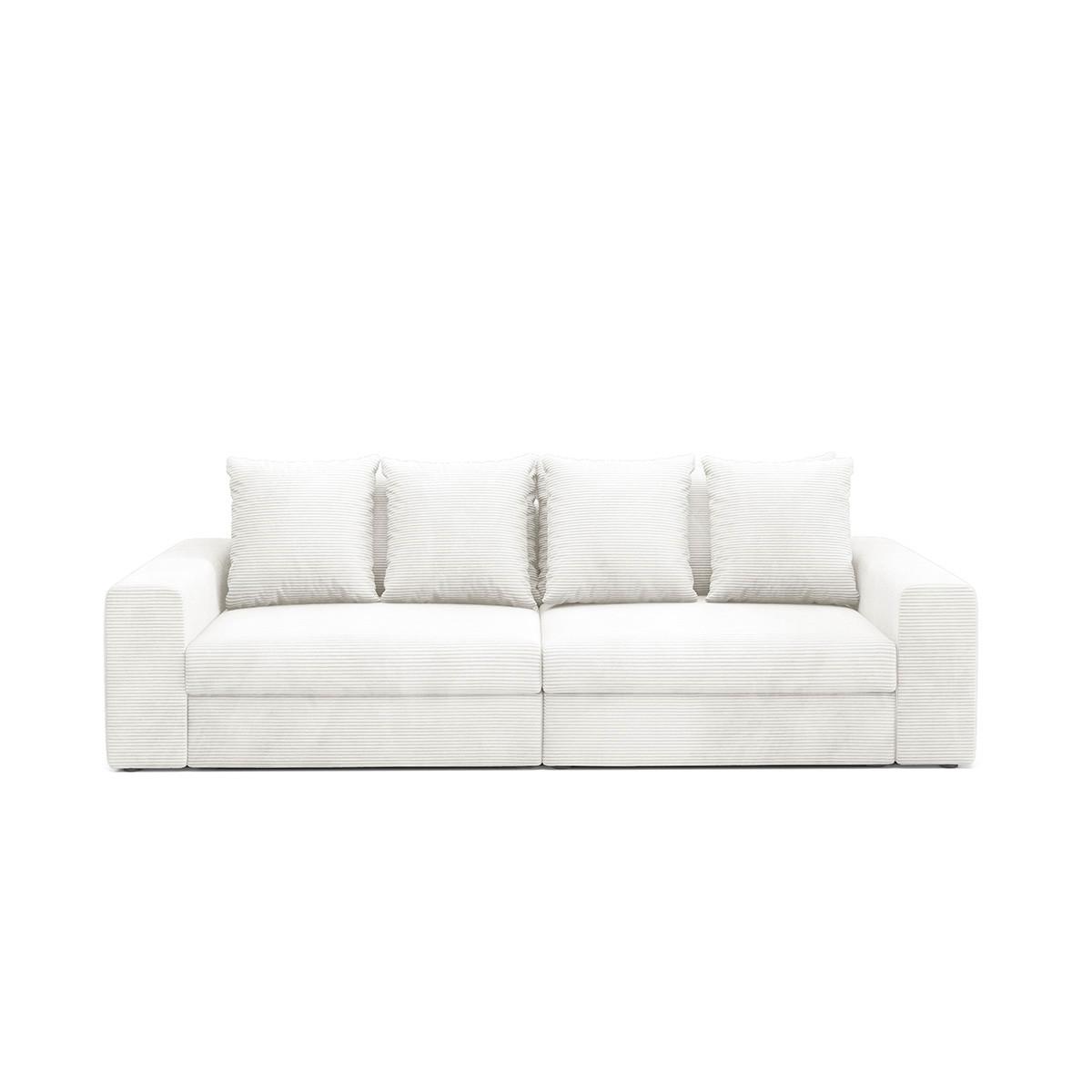 SOFA Paola 3 Sitzplätze Gebrochenes Weiß - Weiß, Holz (272/86/120cm) - Petits-meubles