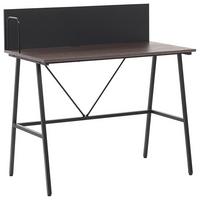 SCHREIBTISCH dunkler Holzfarbton 100/52/100 cm Hastings - Dunkelgrau, Holzwerkstoff (52/100/100cm) - Beliani