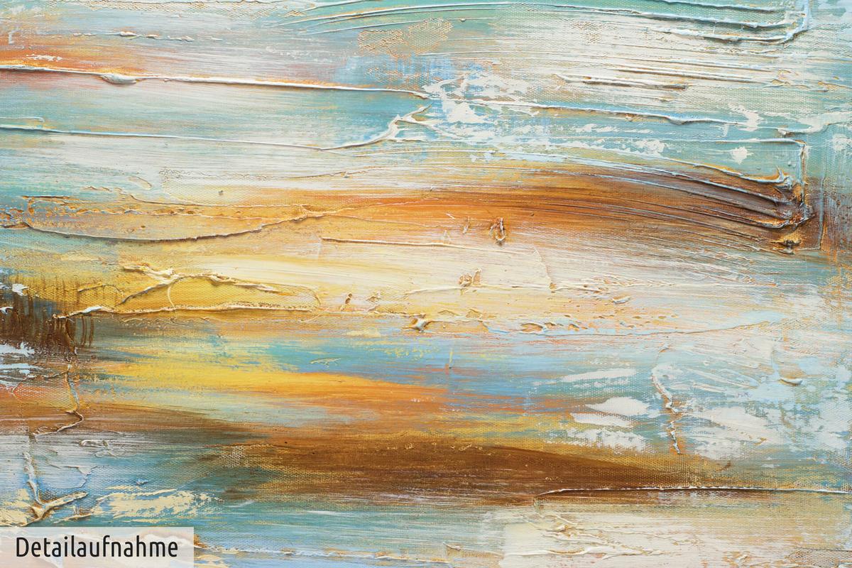 ACRYLBILD HANDGEMALT 60/60 cm - Blau/Braun, Holz/Textil (60/60cm) - KUNSTLOFT