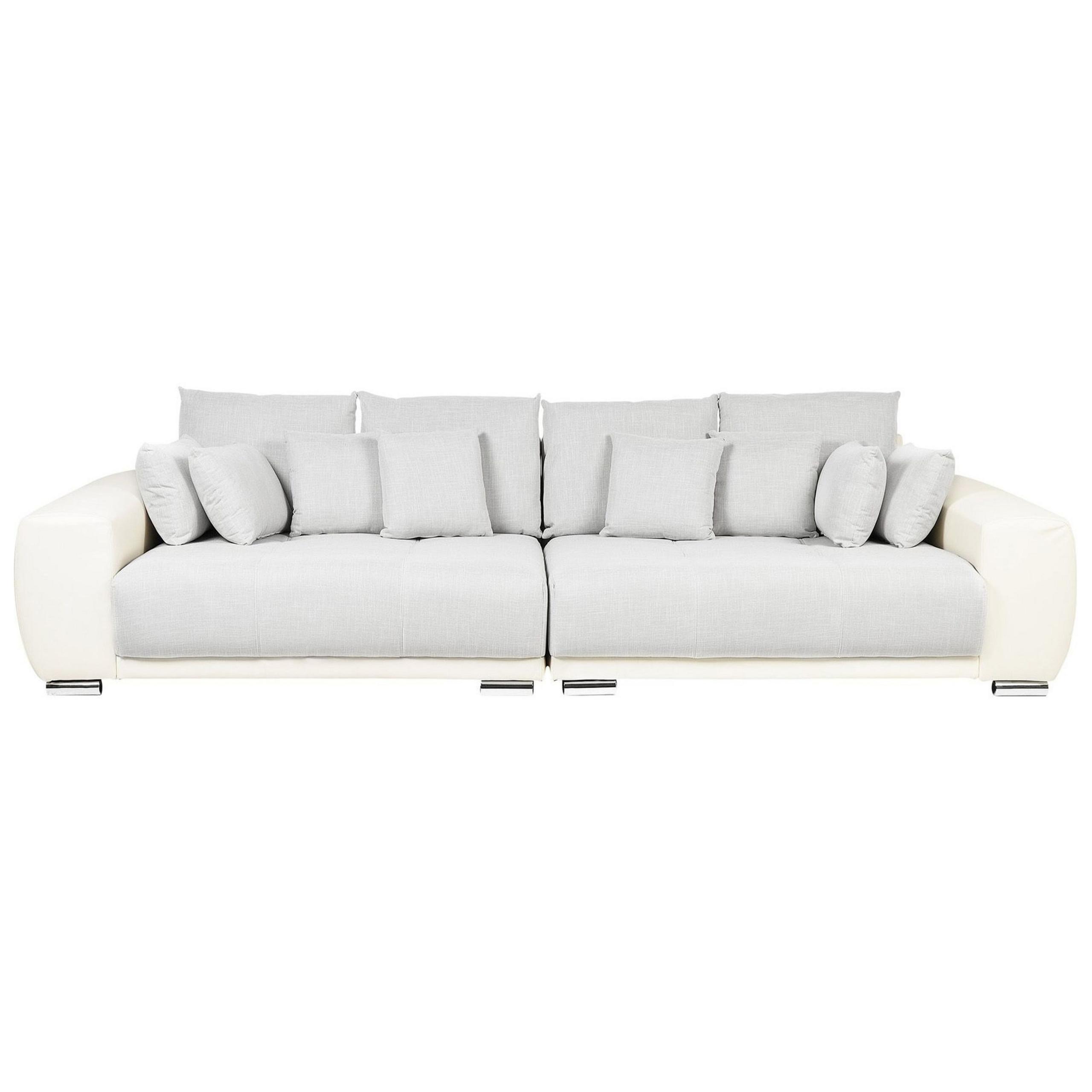 4-SITZER-SOFA Polsterbezug Hellgrau Torpo - Beige/Hellgrau, Textil (308/84/136cm) - Beliani