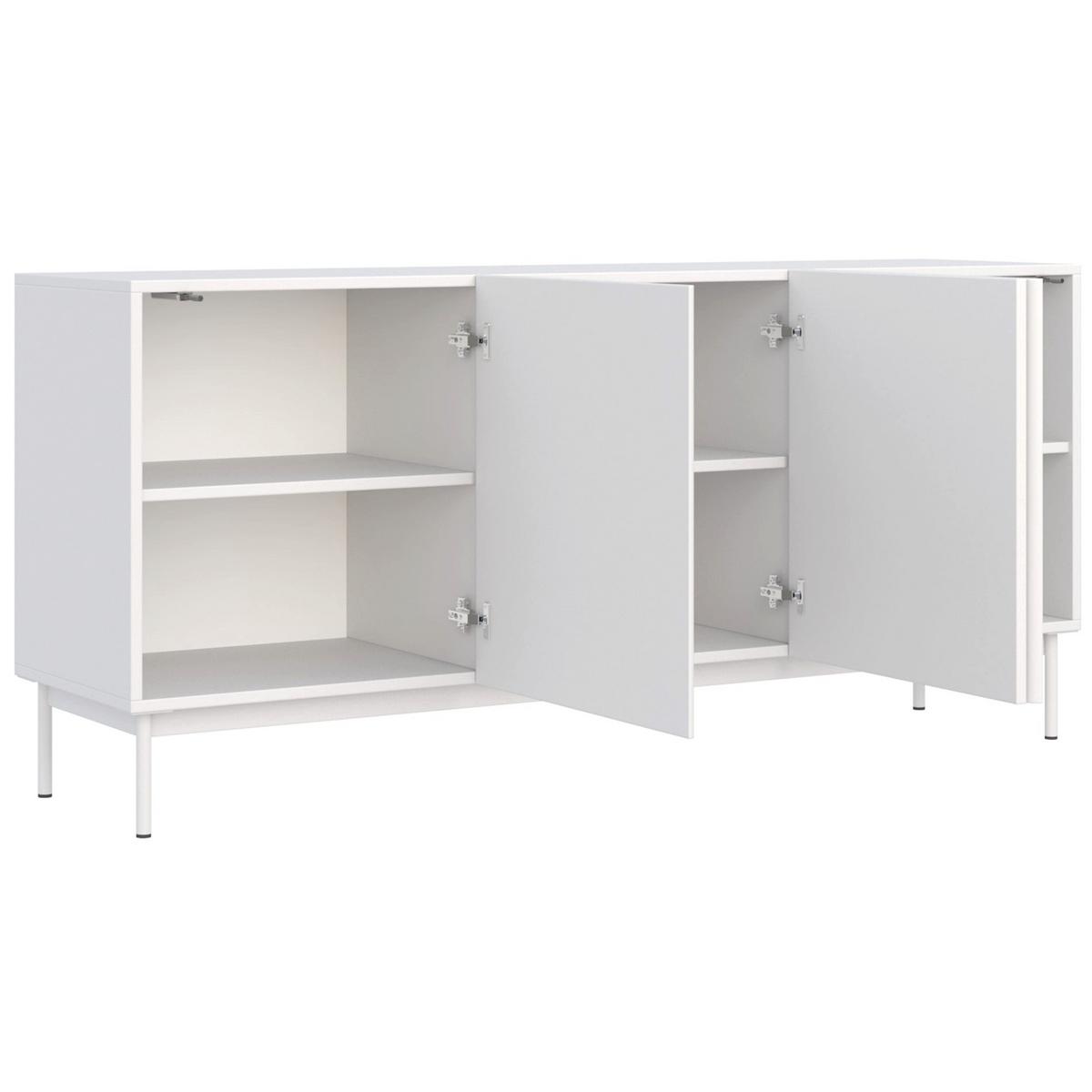 TV-BOARD Olio hoch WEISS 160 CM - Weiß, Holzwerkstoff/Metall (160/72/38.6cm) - Selsey