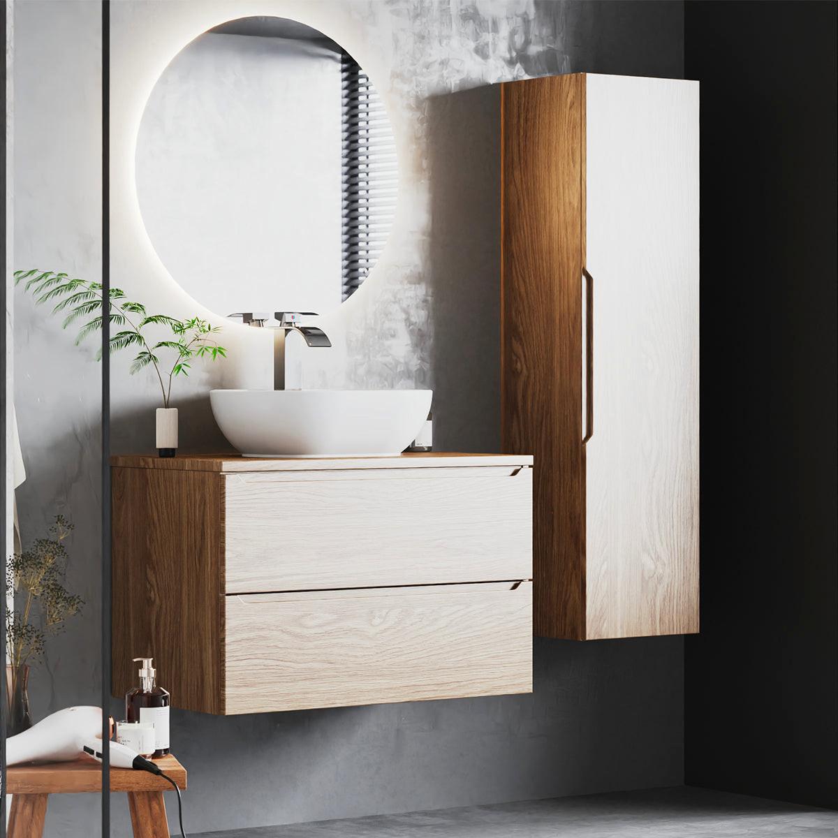 WASCHTISCHUNTERSCHRANK 80.6cm Viggo Holz - Braun, Holzwerkstoff (80.6/52.2/46.5cm) - Petits-meubles
