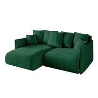ECKSOFA Ottomane links ONESK-L 216x177x72 Grün Velours - Grün, Holzwerkstoff/Kunststoff (216/177cm) - ALTDECOR