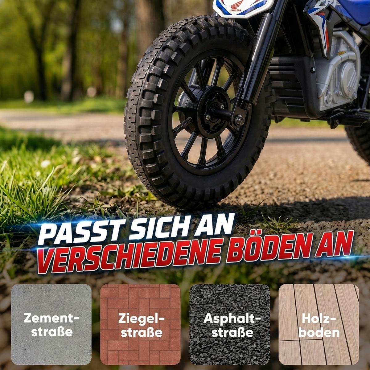KINDER Motocross Stahl Kunststoff Schwarz - Schwarz, Metall (104/55/67cm) - AIYAPLAY