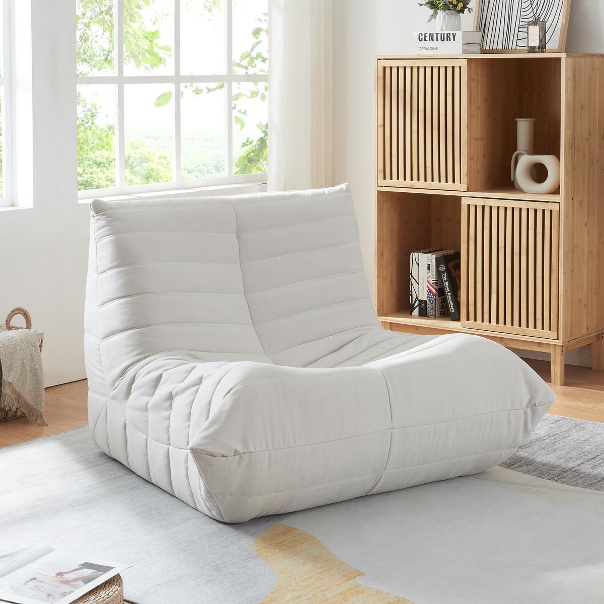 BODENSESSEL Kodsø - Beige, Textil (90/75/100cm) - [en.casa]