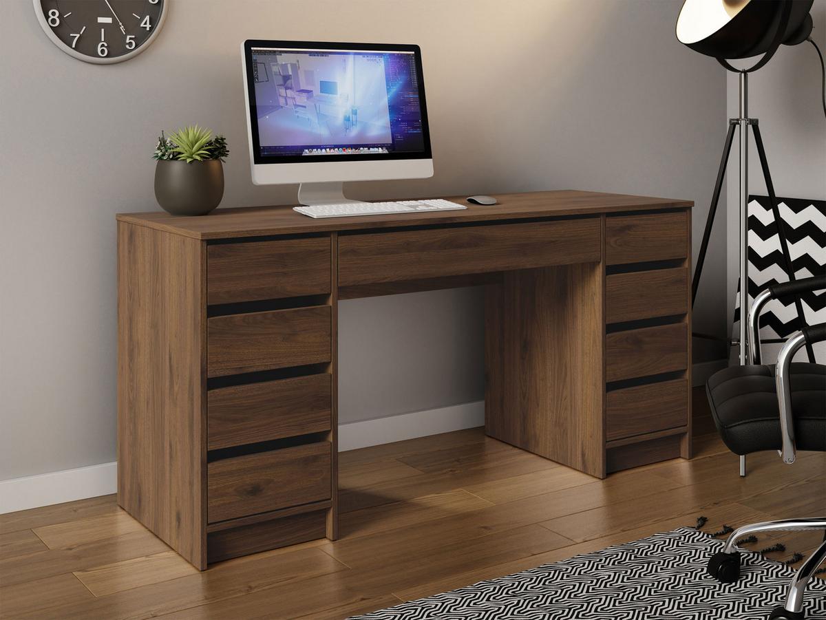 SCHREIBTISCH Ada Bis - Nussbaumfarben, Holzwerkstoff (154/55/76cm) - MIRJAN24
