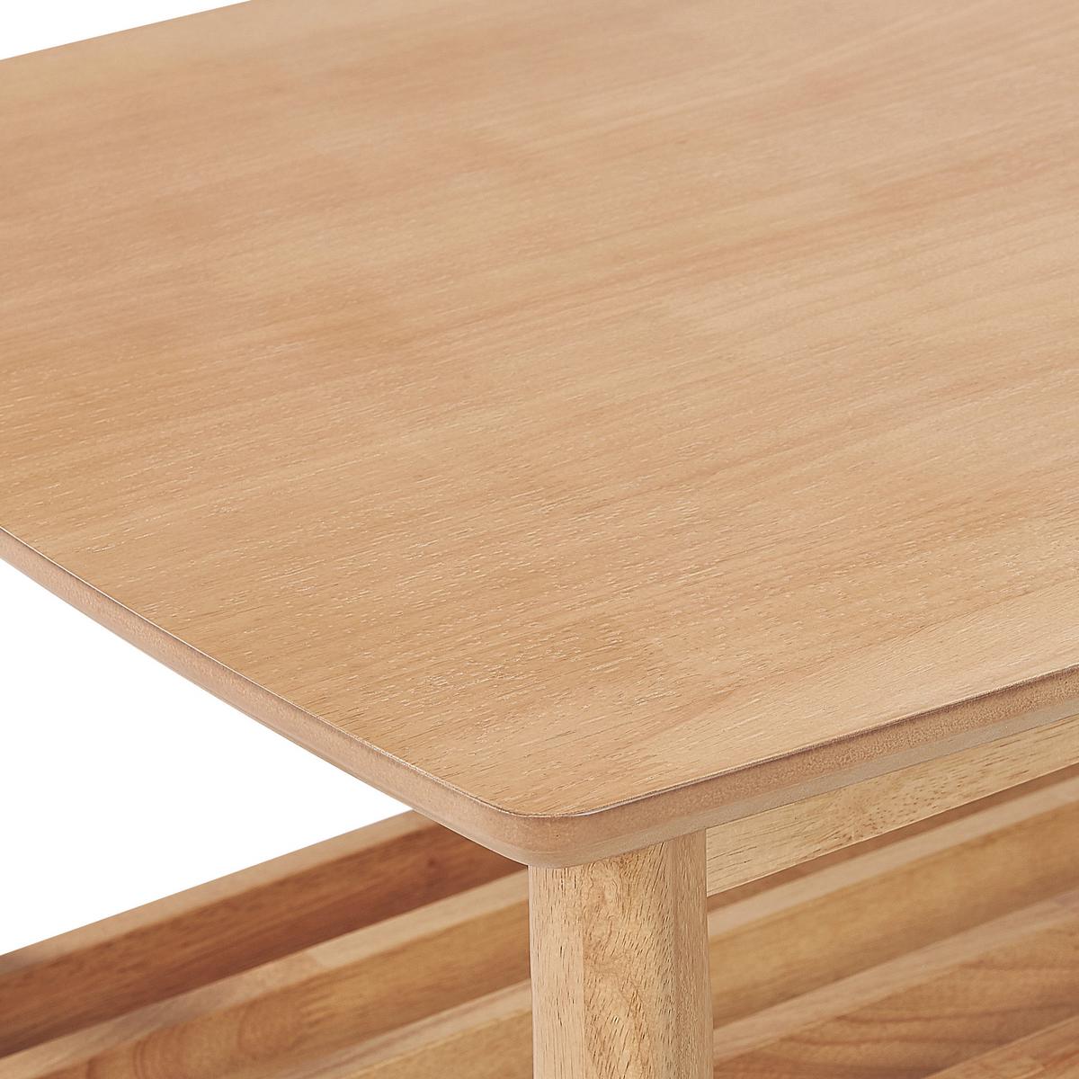 COUCHTISCH heller Holzfarbton rechteckig 55/100 cm Tulare - Hellbraun, Holz (100/55/42cm) - Beliani